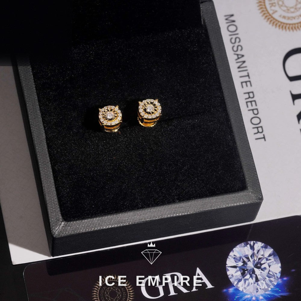 Iced Out 925 Silver Moissanite Earrings