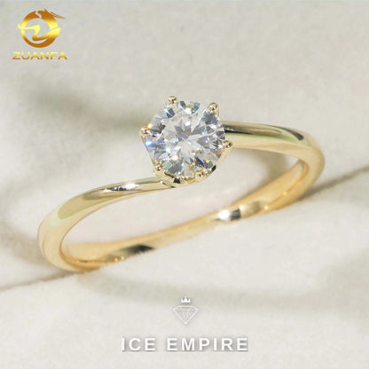 Iced Out Gold Plated Moissanite Engagement Ring
