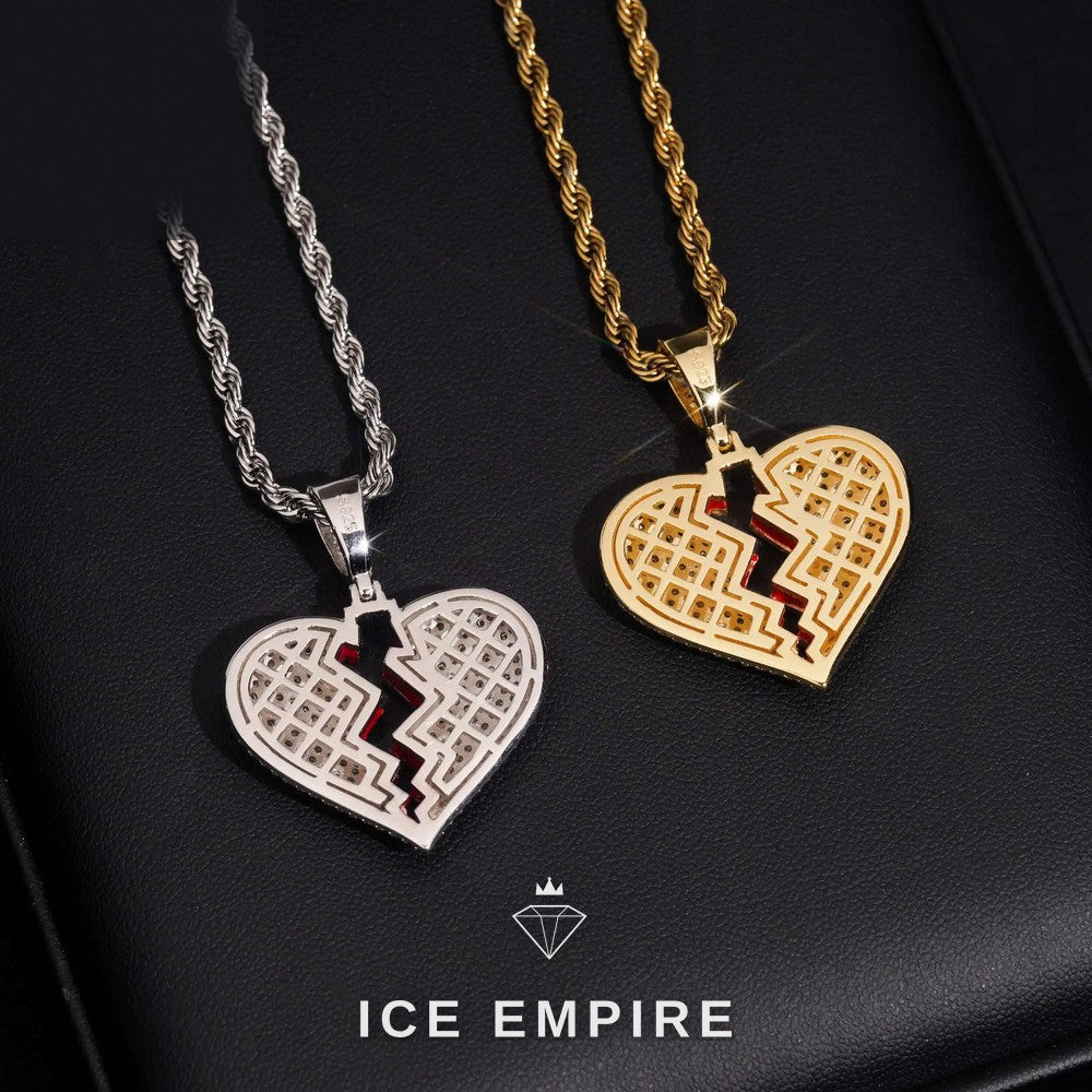 Iced Out Heart Rose Gold Plated Moissanite Pendant