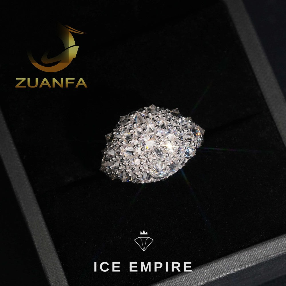 Iced Out 925 Silver Moissanite Ring