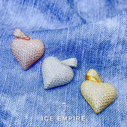 Iced Out Heart Rose Gold Plated Pendant