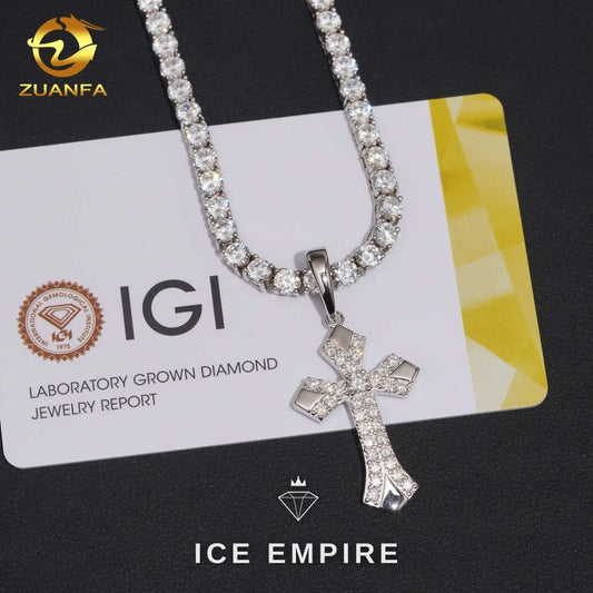 Iced Out Baguette Gold Plated Lab Grown Diamond Pendant