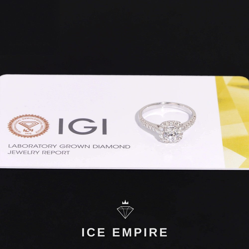 Iced Out 18K Gold Lab Grown Diamond Engagement Ring