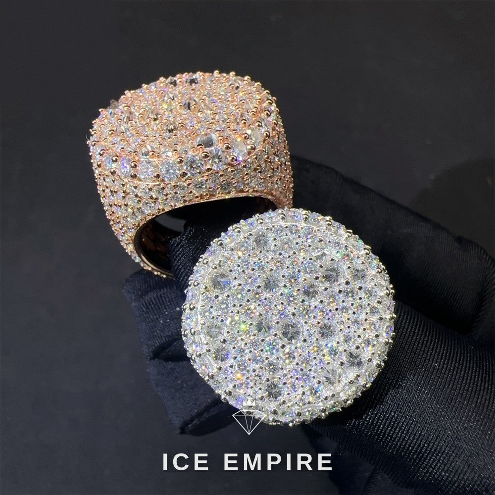 Iced Out 925 Silver Moissanite Ring