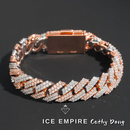 Iced Out Rose Gold Plated Moissanite Cuban Chain