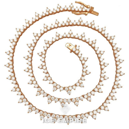 Iced Out Rose Gold Plated Moissanite Cuban Chain