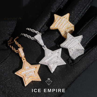 Iced Out Rose Gold Plated Moissanite Pendant