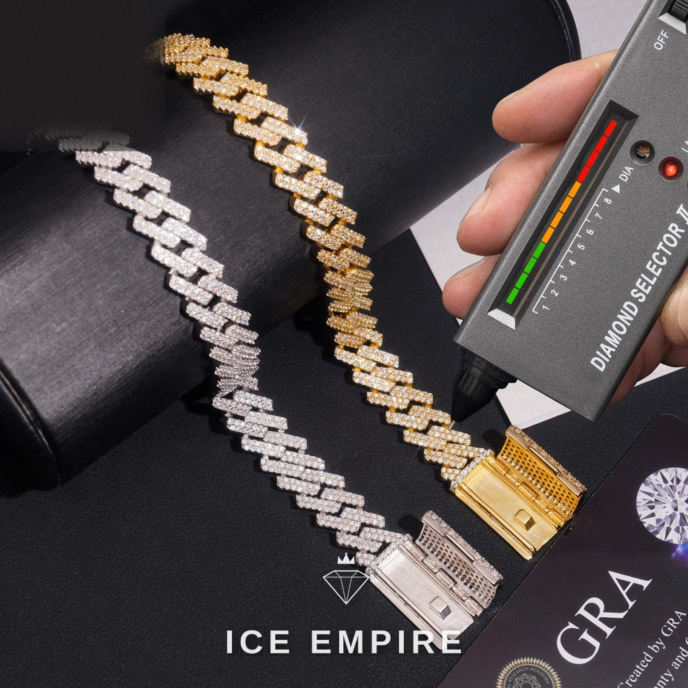 Iced Out Rose Gold Plated Moissanite Cuban Chain