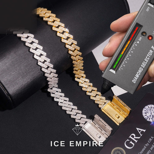 Iced Out Rose Gold Plated Moissanite Cuban Chain
