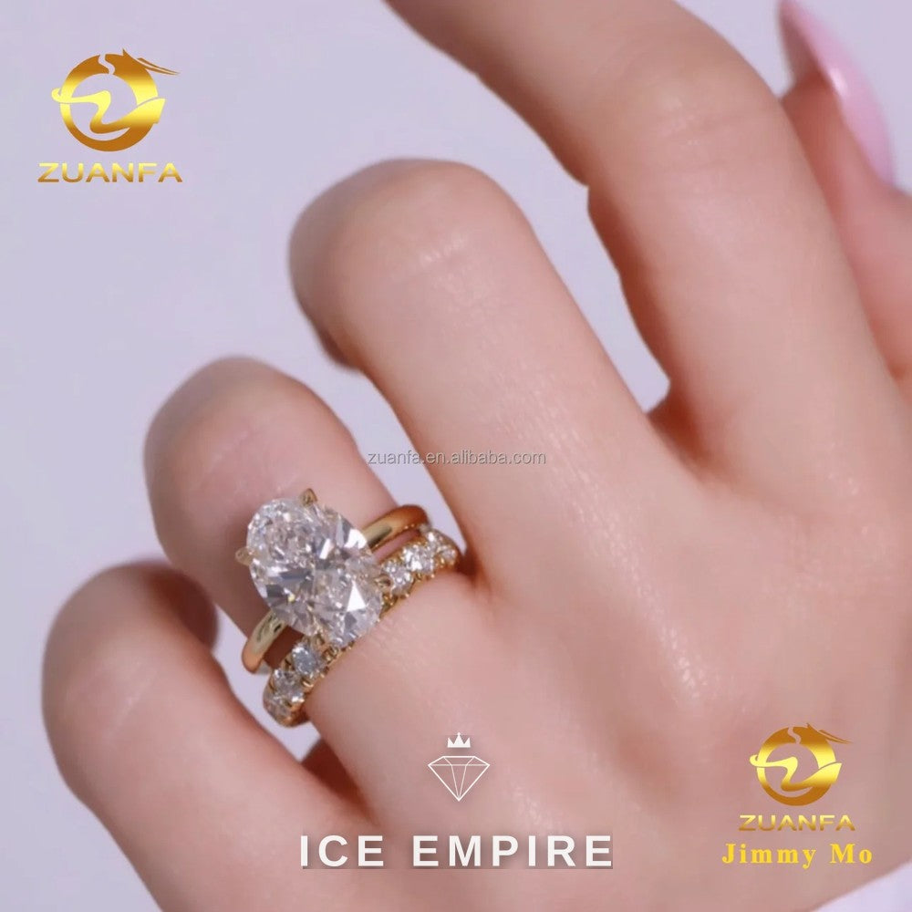Iced Out 14K Gold Lab Grown Diamond Engagement Ring