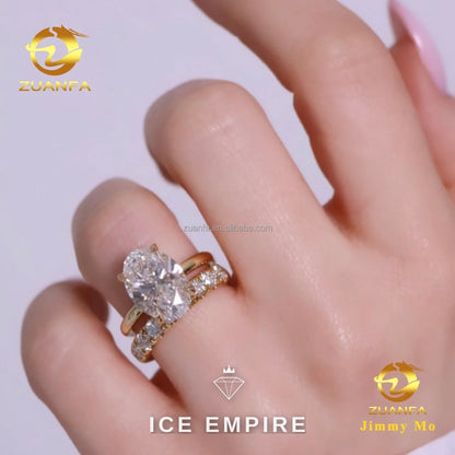 Iced Out 14K Gold Lab Grown Diamond Engagement Ring