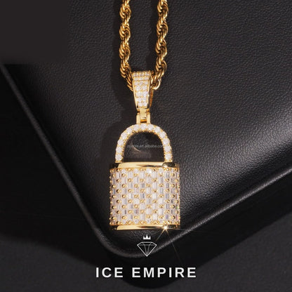 Iced Out Baguette 925 Silver Moissanite Pendant