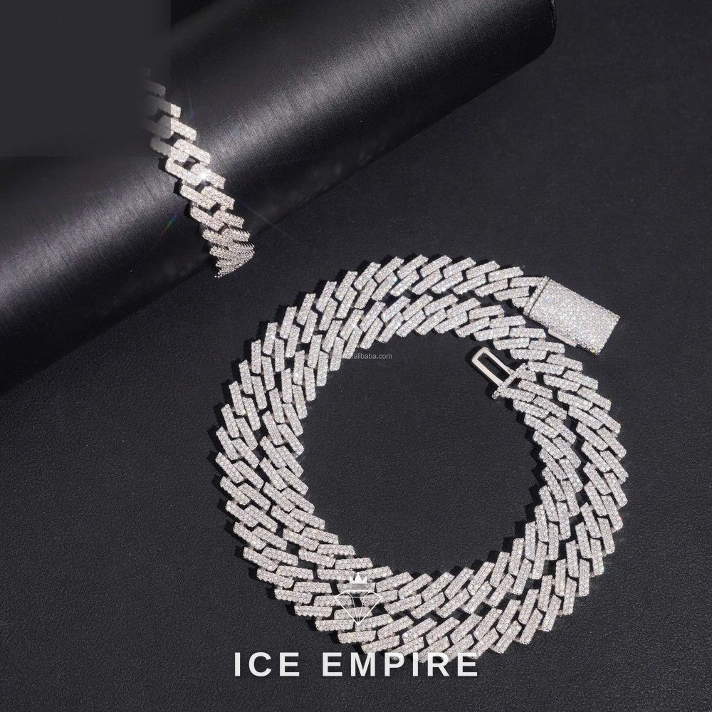 Iced Out Gold Plated Moissanite Cuban Chain