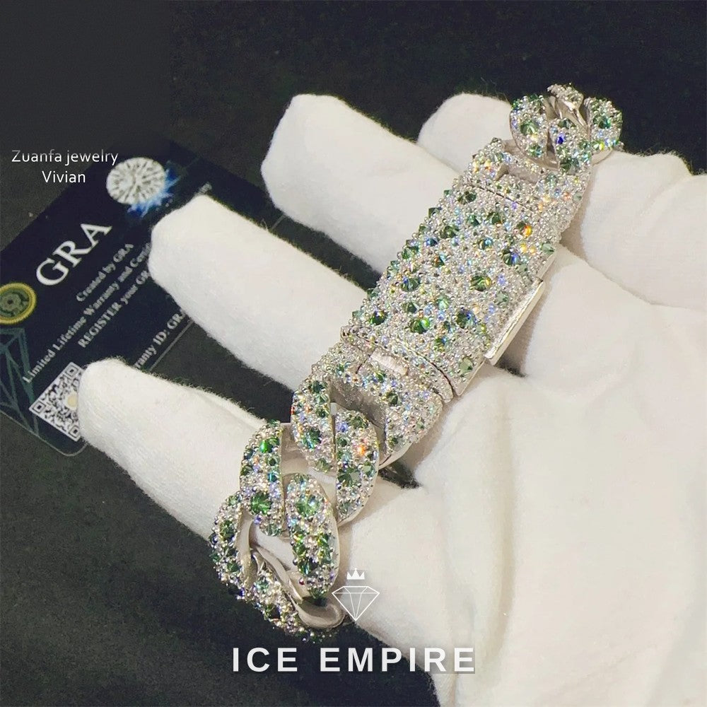 Iced Out Rose Gold Plated Moissanite Cuban Chain