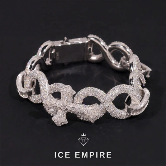 Iced Out Cross Rose Gold Plated Moissanite Cuban Chain
