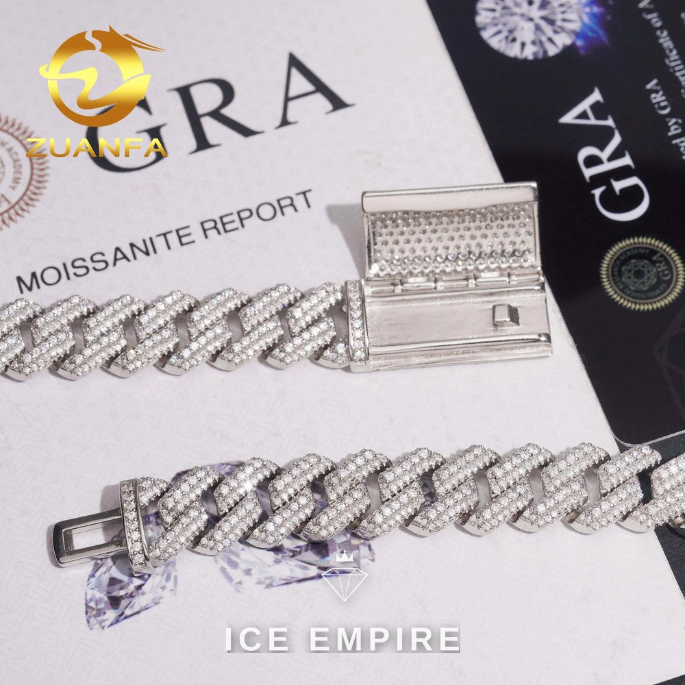 Iced Out Rose Gold Plated Moissanite Cuban Chain
