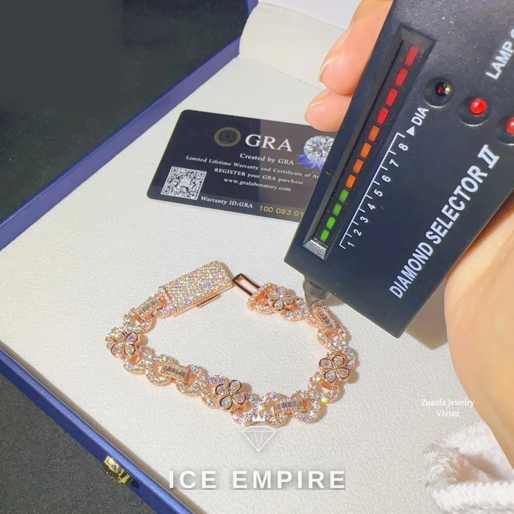 Iced Out Rose Gold Plated Moissanite Cuban Chain