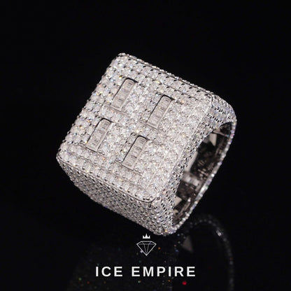 Iced Out Baguette 925 Silver Moissanite Ring