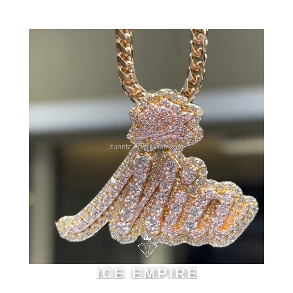 Iced Out 925 Silver Moissanite Pendant
