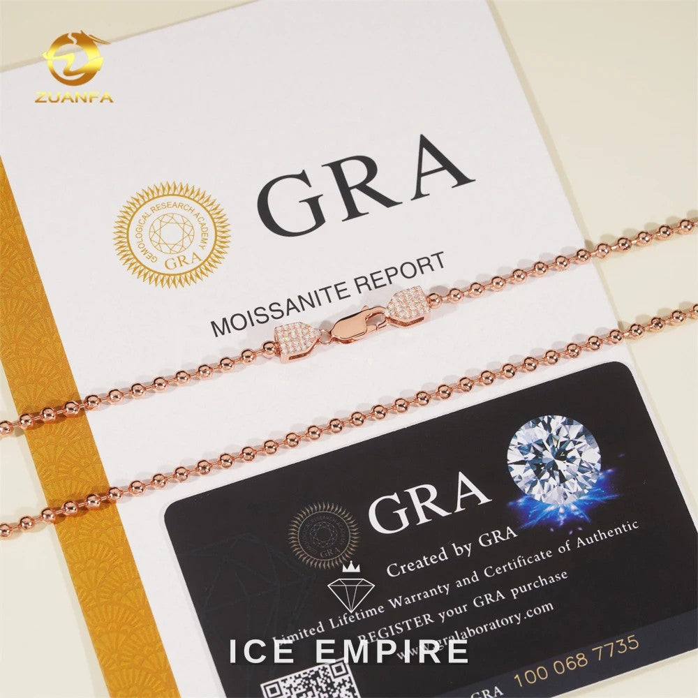 Iced Out Rose Gold Plated Moissanite Cuban Chain