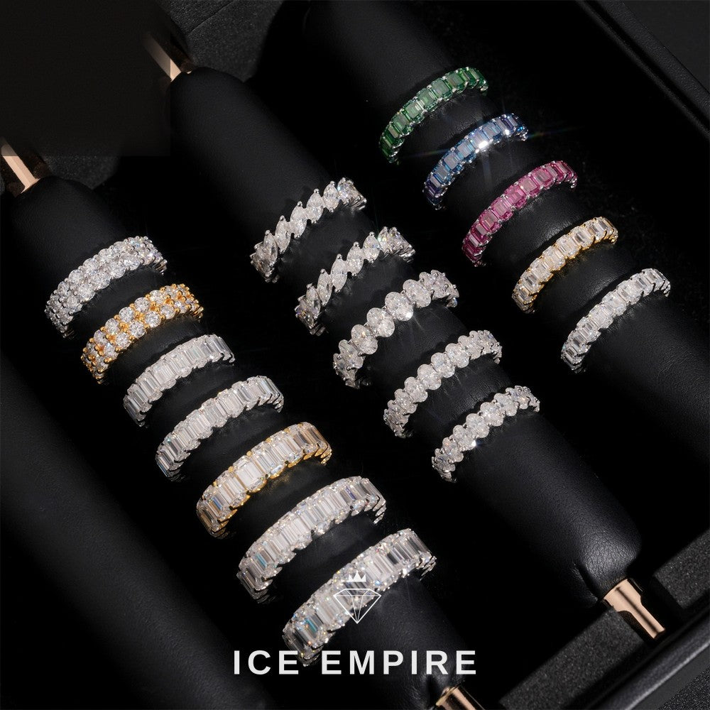 Iced Out Gold Plated Moissanite Engagement Ring