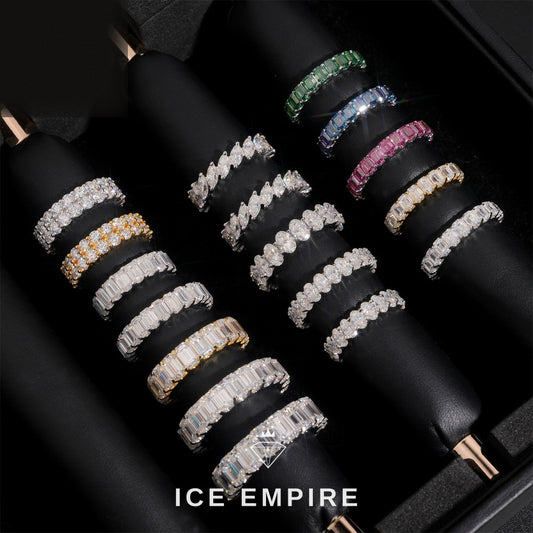 Iced Out Gold Plated Moissanite Engagement Ring