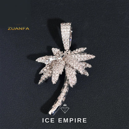 Iced Out Cross Rose Gold Plated Moissanite Pendant