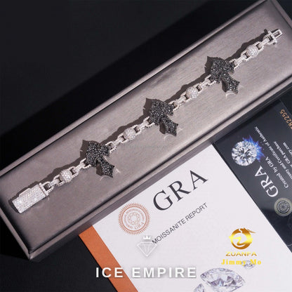 Iced Out Cross 925 Silver Moissanite Cuban Chain