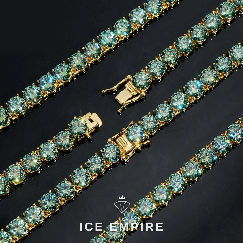 Iced Out Rose Gold Plated Moissanite Tennis Chain