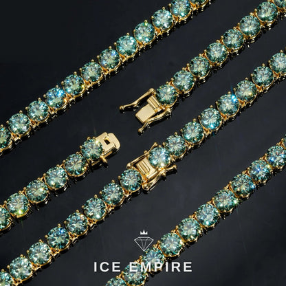 Iced Out Rose Gold Plated Moissanite Tennis Chain