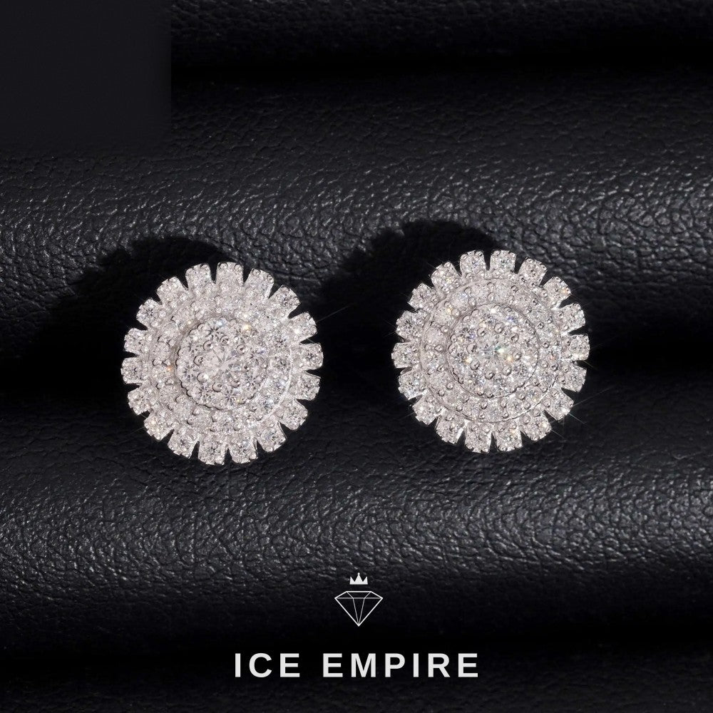Iced Out 925 Silver Moissanite Stud Earrings