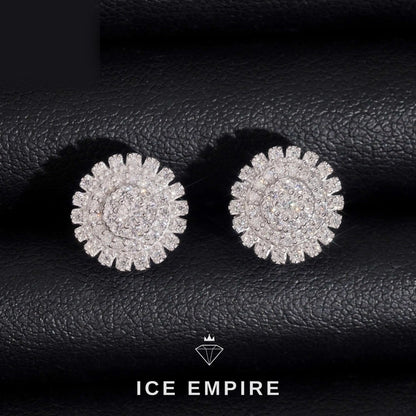 Iced Out 925 Silver Moissanite Stud Earrings