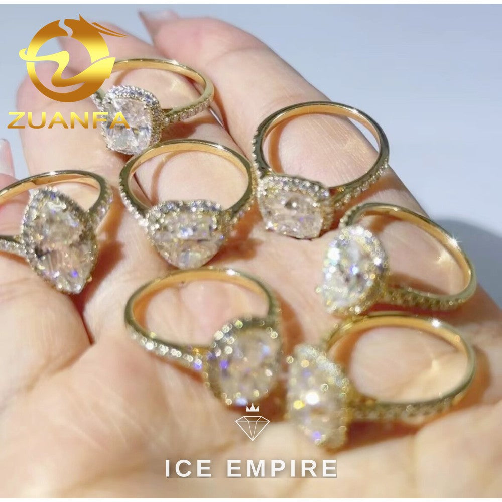 Iced Out Gold Plated Moissanite Wedding Band