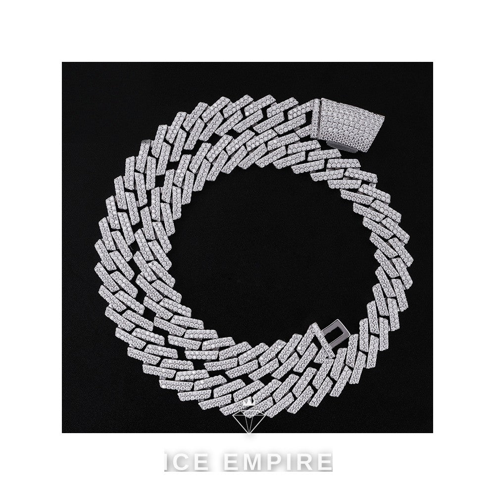 Iced Out Gold Plated Moissanite Cuban Chain