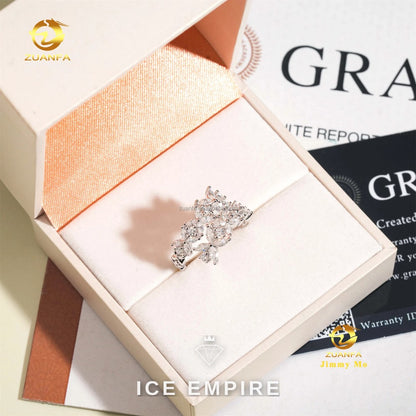 Iced Out 925 Silver Moissanite Ring