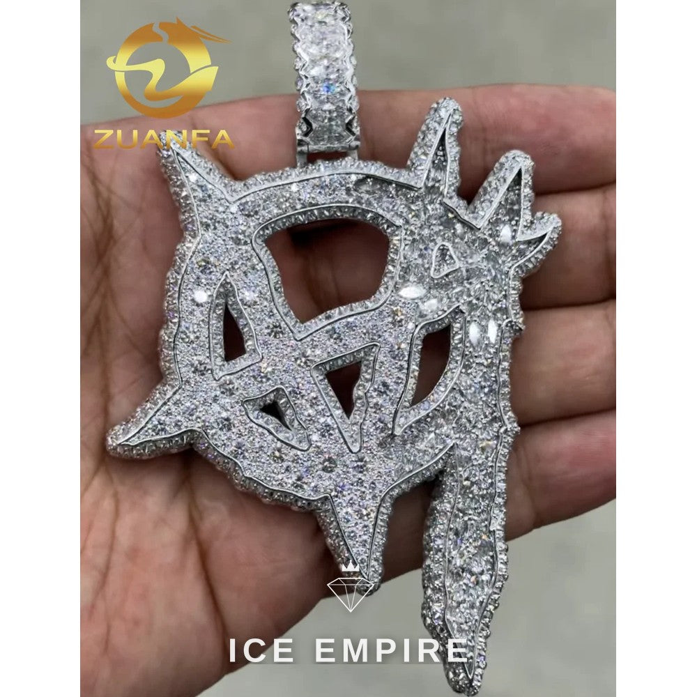 Iced Out Baguette Rose Gold Plated Moissanite Pendant