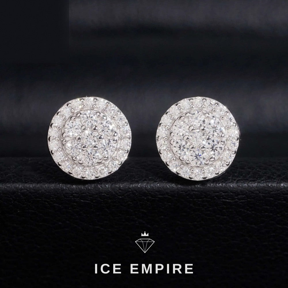 Iced Out 925 Silver Moissanite Earrings
