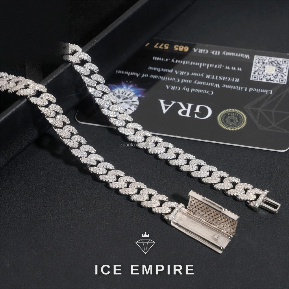 Iced Out Gold Plated Moissanite Cuban Chain