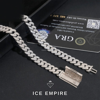Iced Out Gold Plated Moissanite Cuban Chain