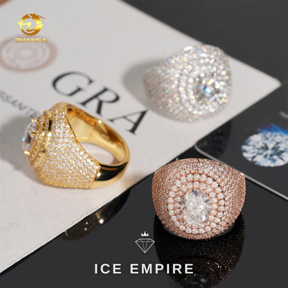 Iced Out 925 Silver Moissanite Ring