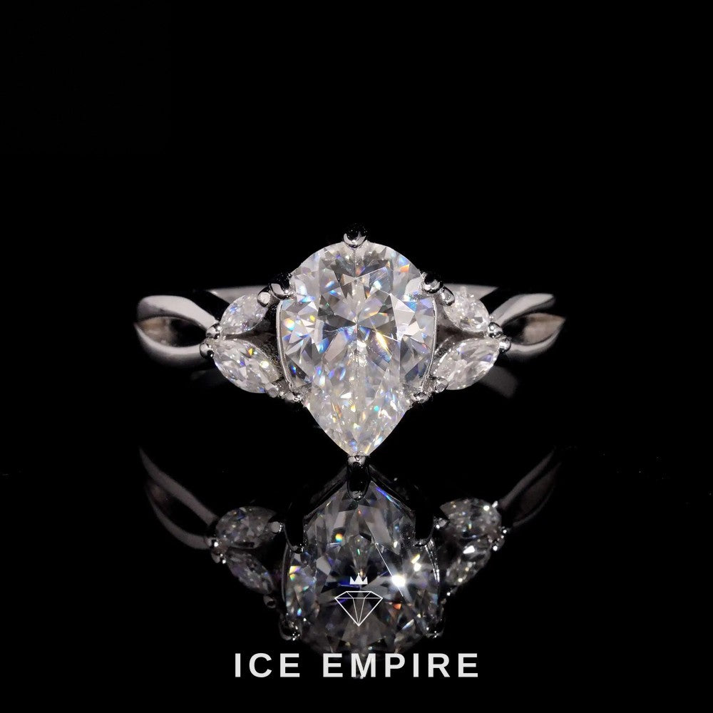 Iced Out Rose Gold Plated Moissanite Wedding Band