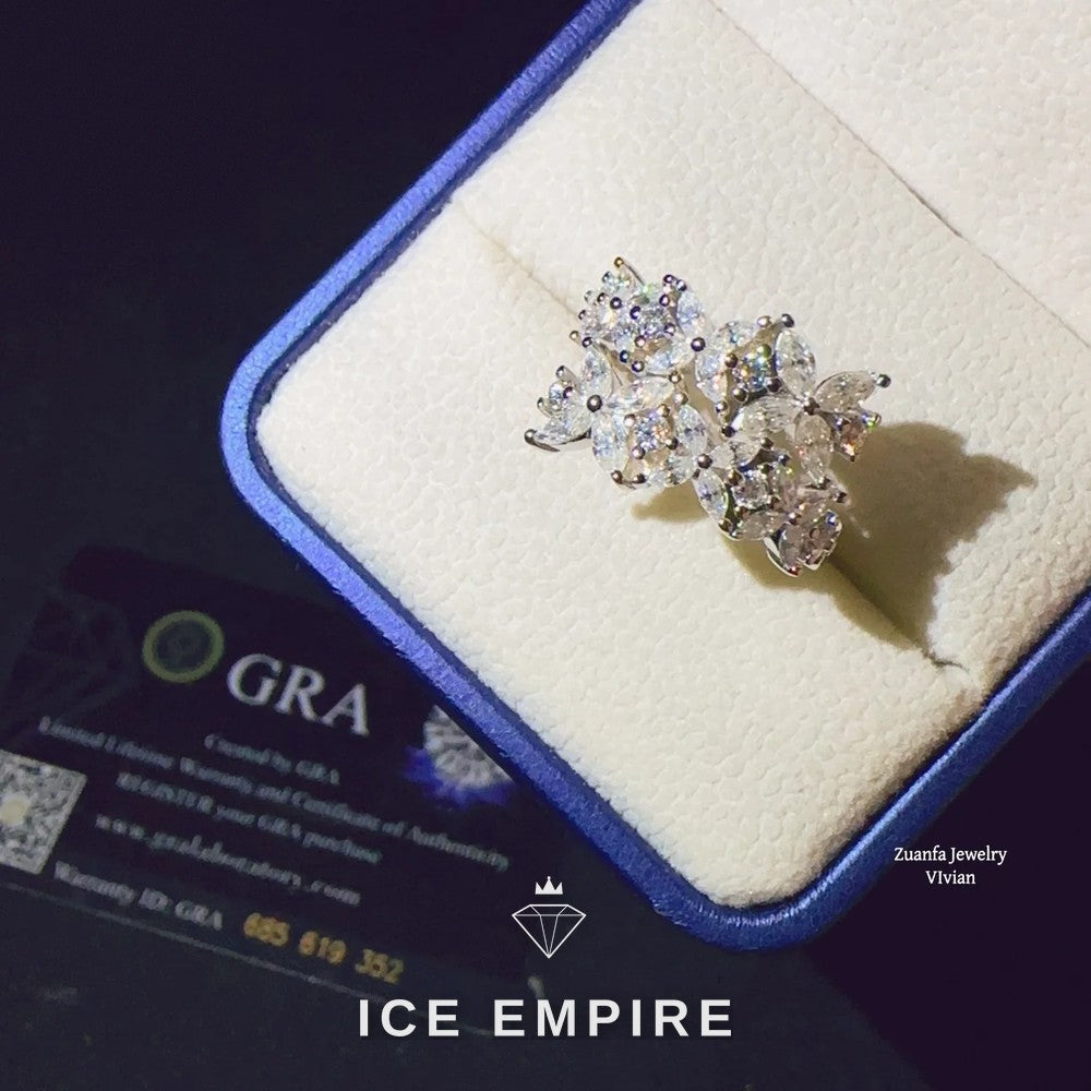 Iced Out 925 Silver Moissanite Ring