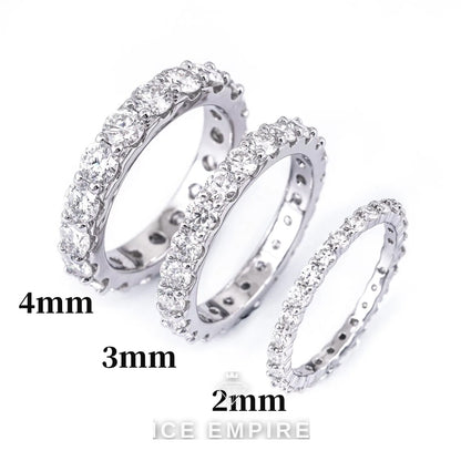 Iced Out 925 Silver Moissanite Wedding Band
