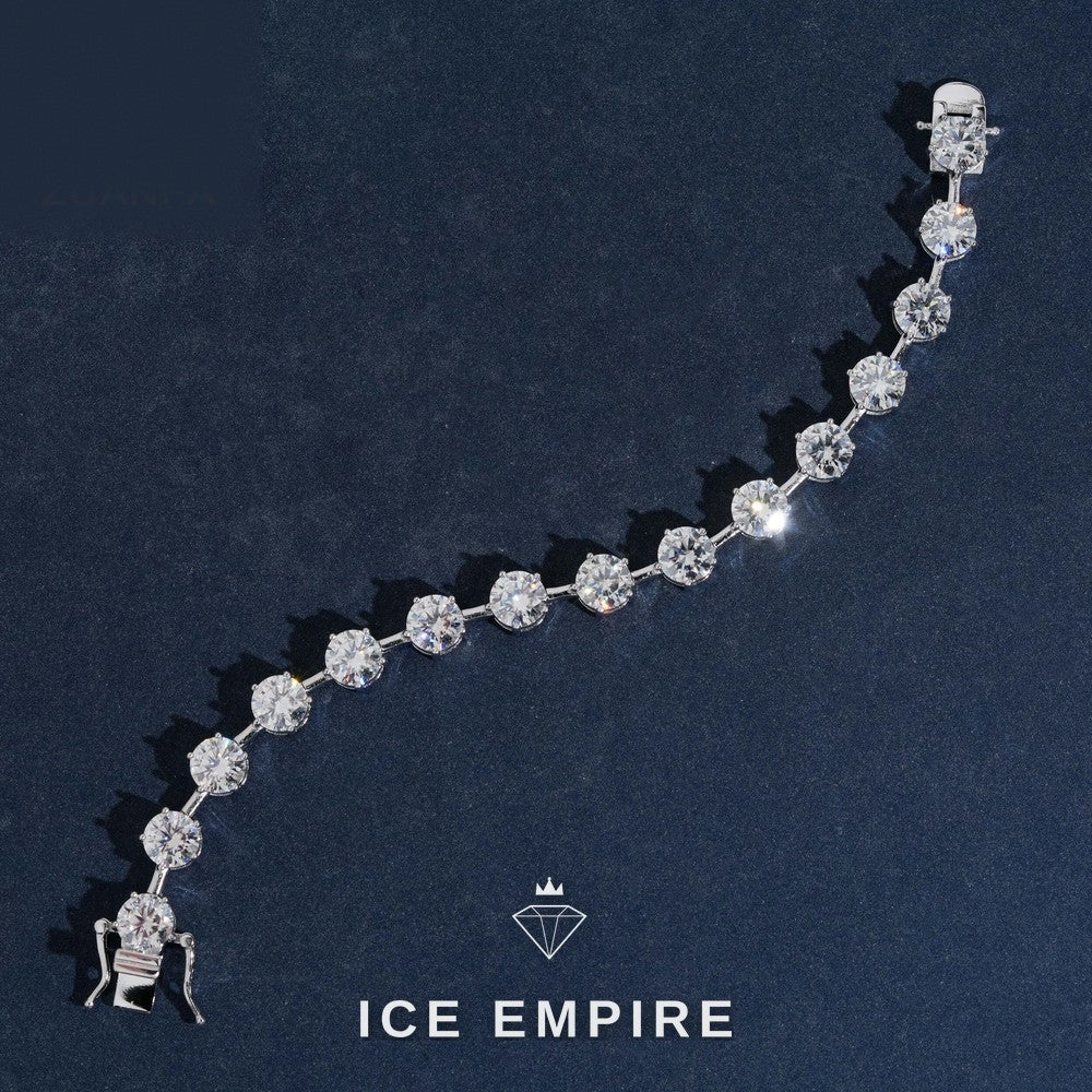 Iced Out 925 Silver Moissanite Tennis Bracelet