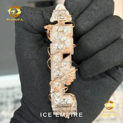 Iced Out Rose Gold Moissanite Pendant