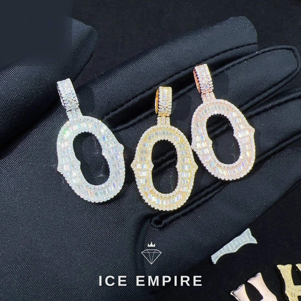Iced Out Baguette Rose Gold Plated Moissanite Pendant