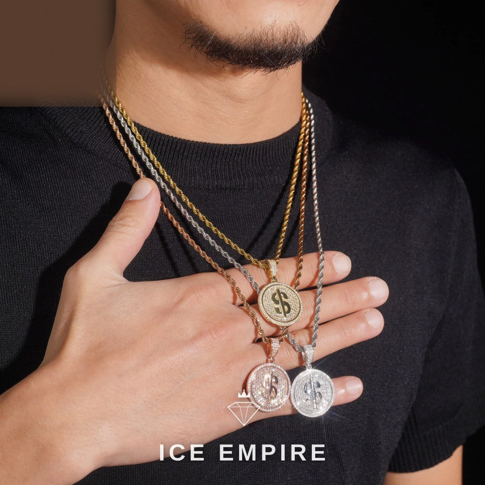 Iced Out Rose Gold Plated Moissanite Pendant