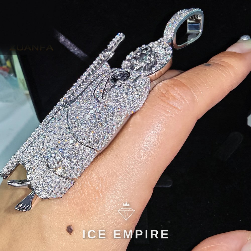 Iced Out Baguette 925 Silver Moissanite Pendant