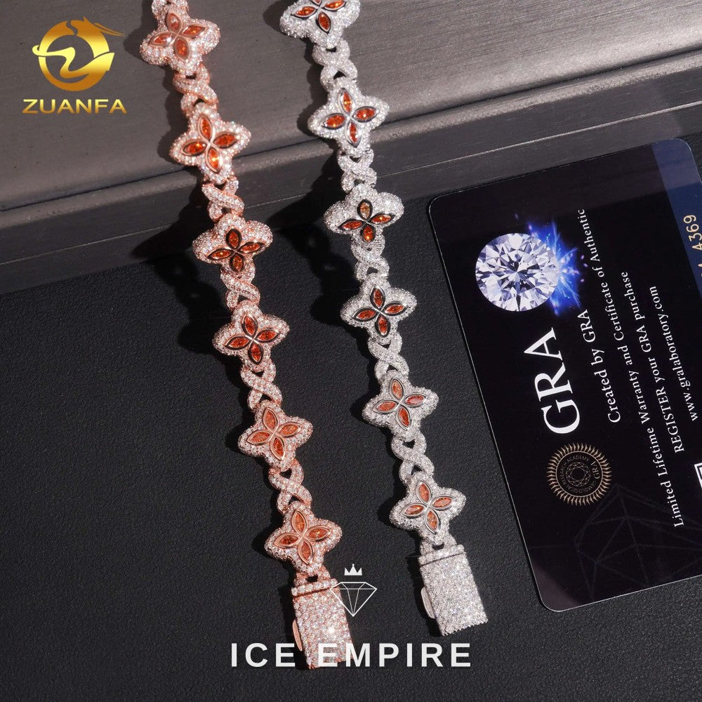 Iced Out 925 Silver Moissanite Cuban Chain
