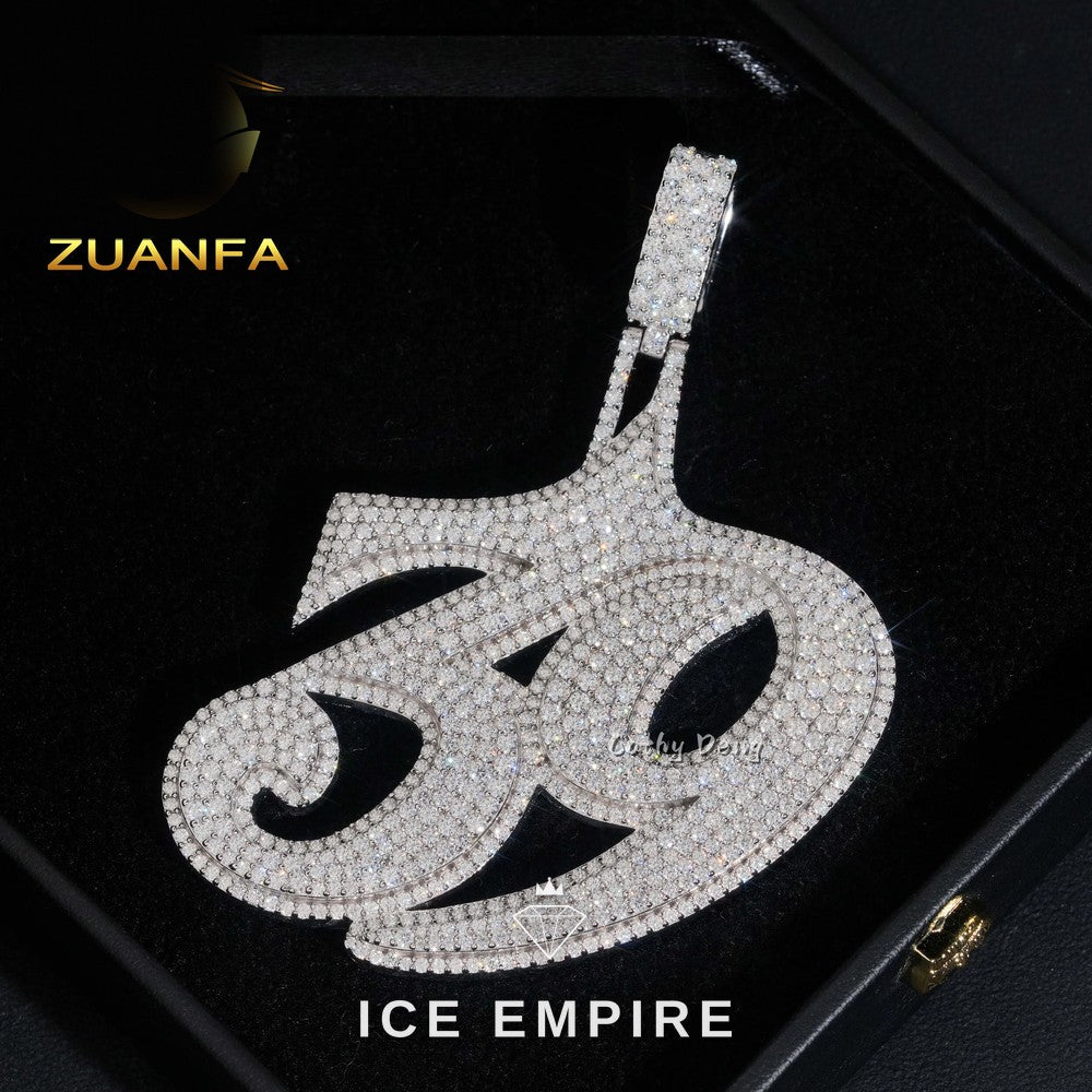 Iced Out Baguette Rose Gold Plated Moissanite Pendant